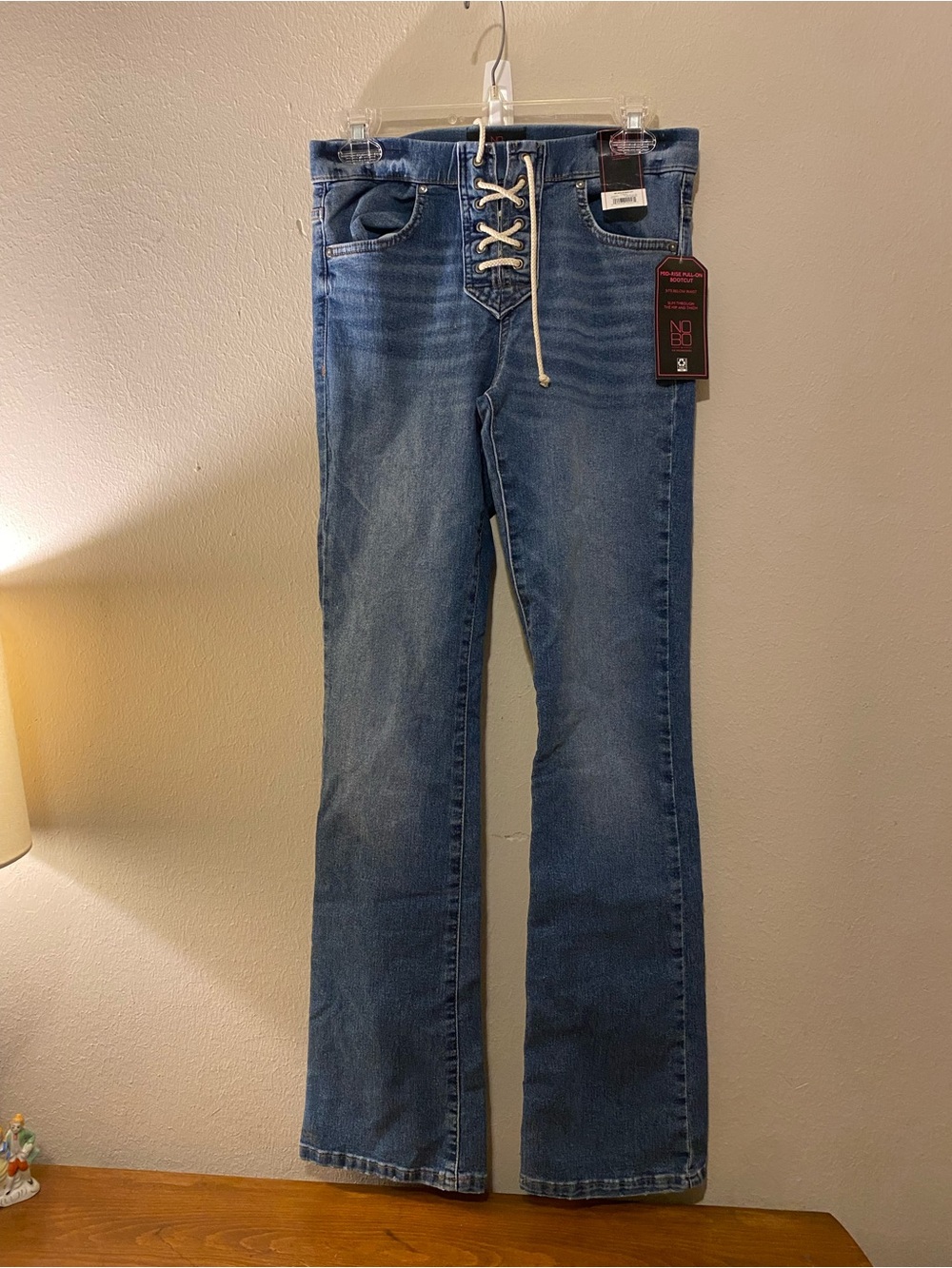 Junior’s No Boundaries Mid Rise Pull On Boot Cut Jeans SzM 7-9 NWT Western Vibes